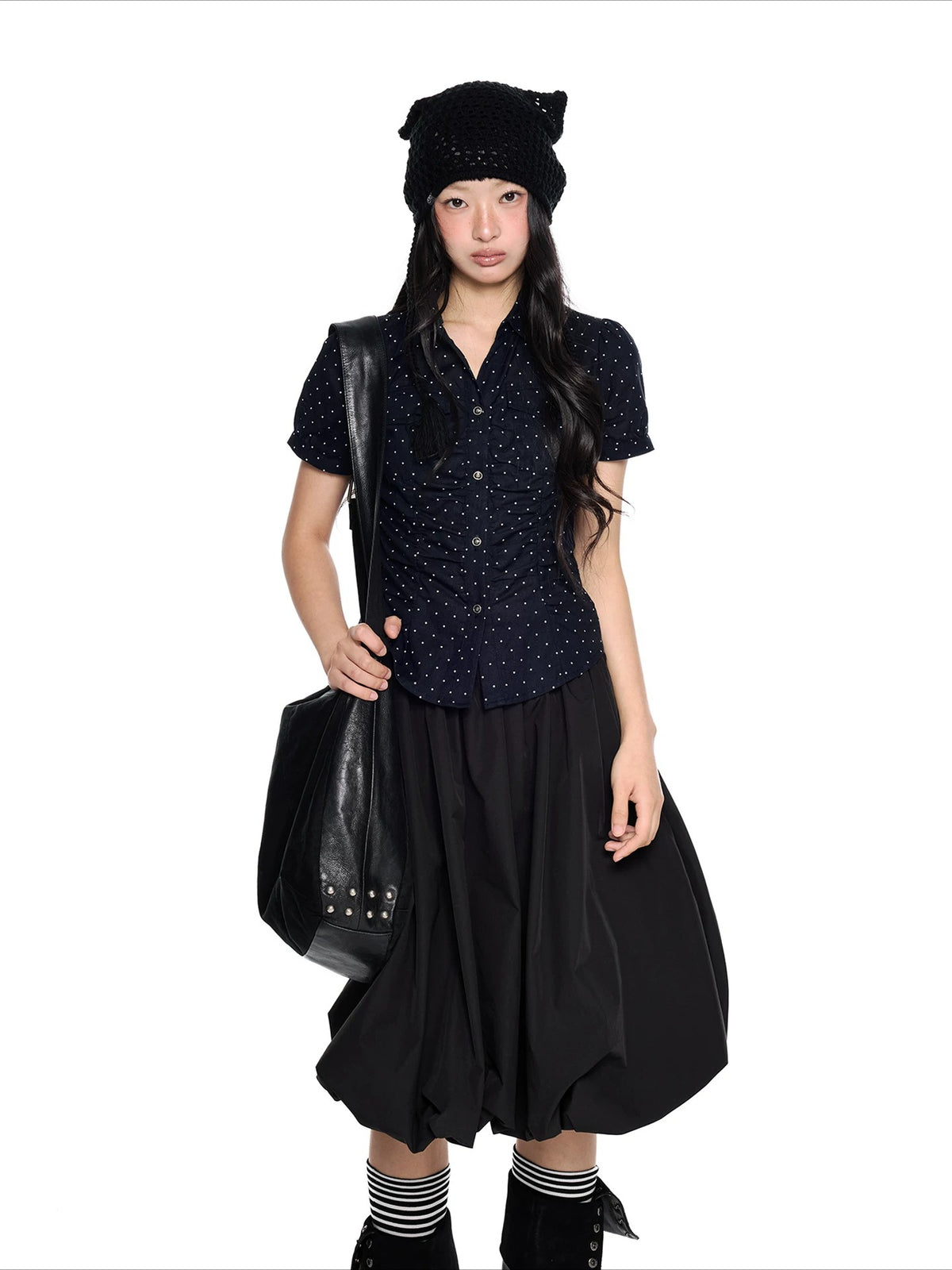 Ruched Puff Sleeve Shirt