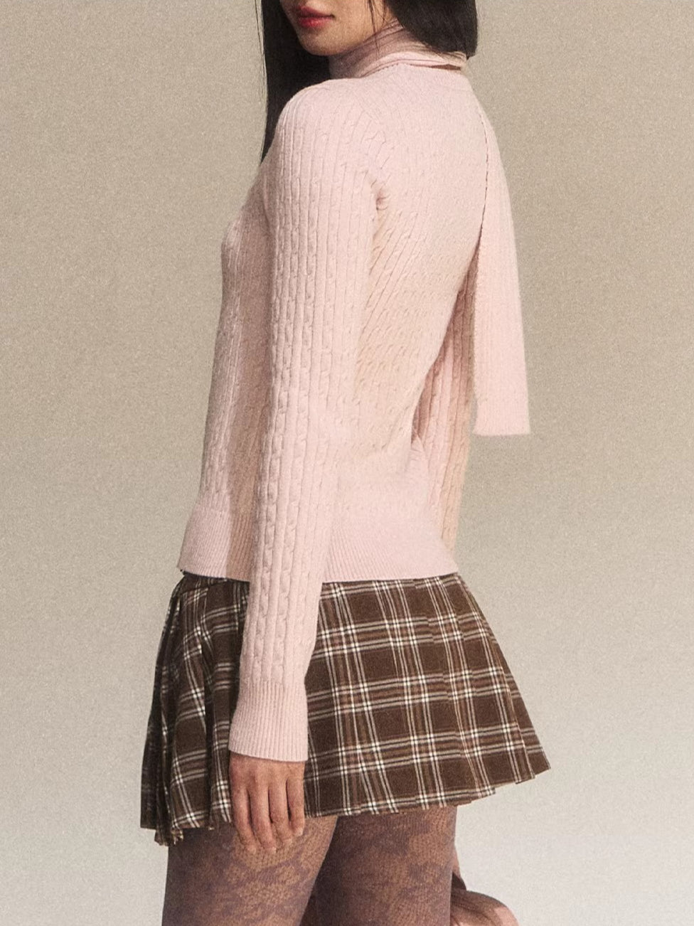Pink Knit Pullover Sweater