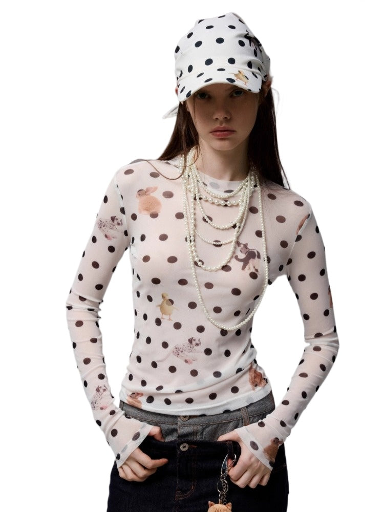 Polka Dot Print Blouse