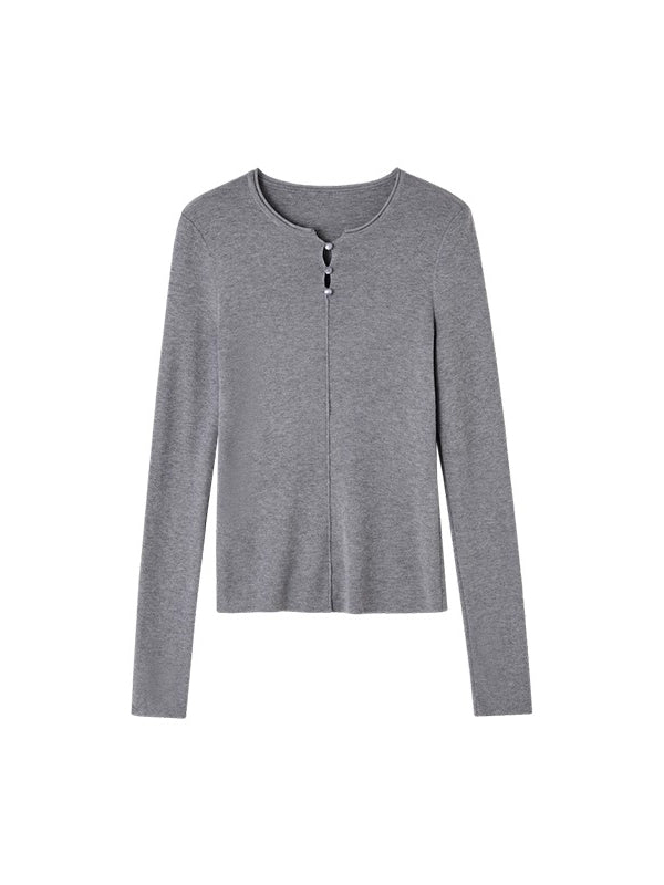 Stripe Button Rib Top