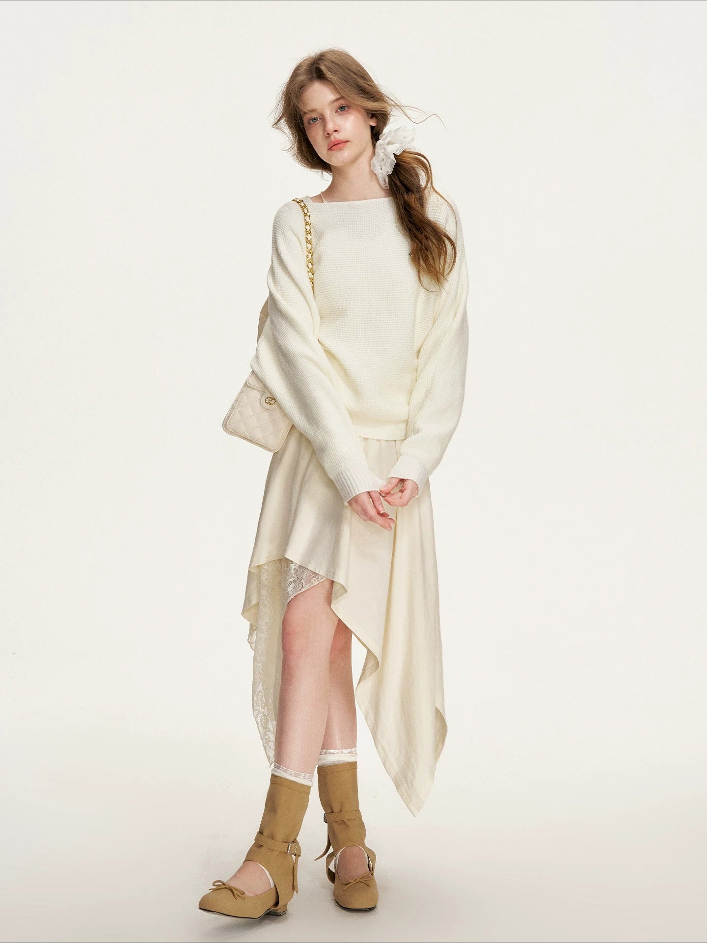 Apricot Halter Knit Two-Piece Set
