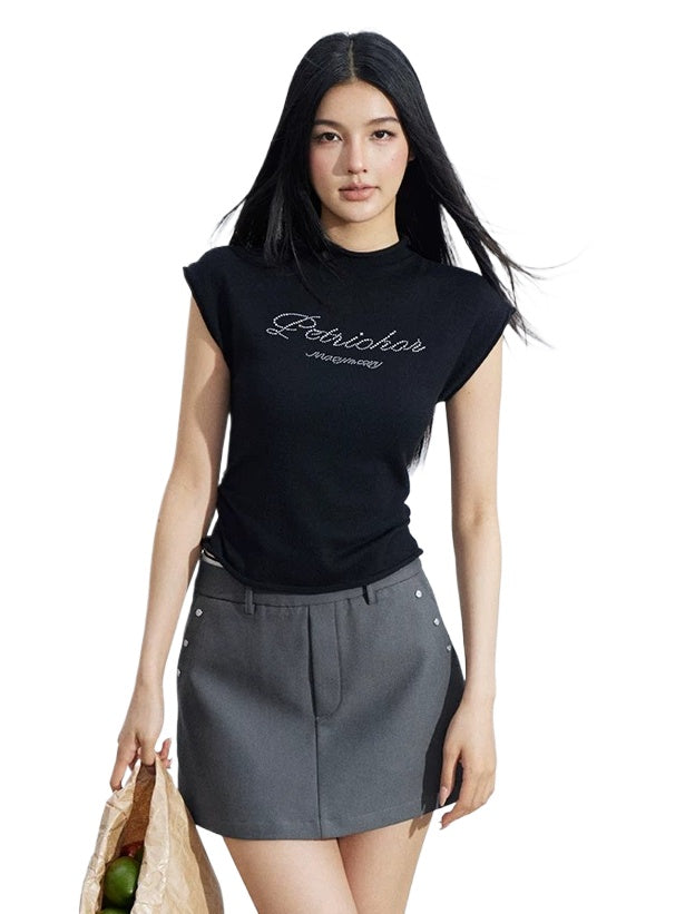 Rolled Hem Knit Top