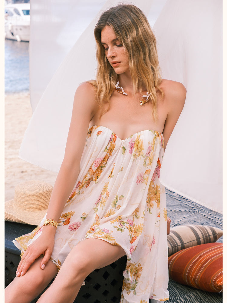 Chiffon Tube Top Dress