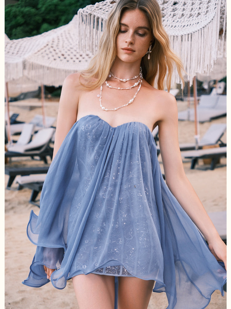 Chiffon Tube Top Dress
