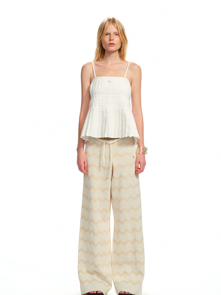 Off-The-Shoulder Backless Waist-Cinching Vest Sling