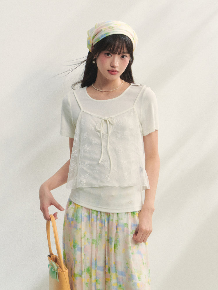 Lace Mesh Sling T-shirt