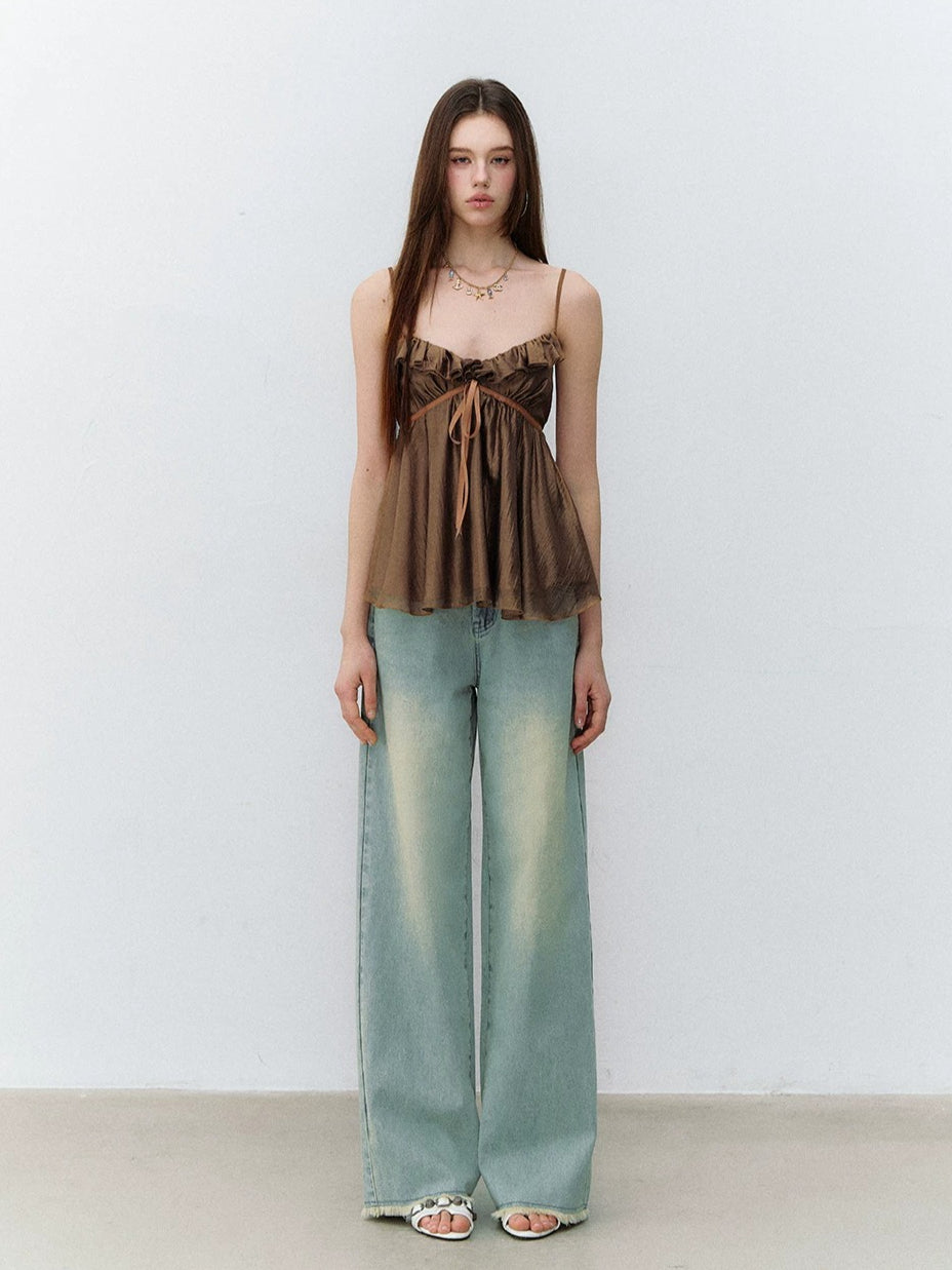 Ruffle Acetate Cami Top