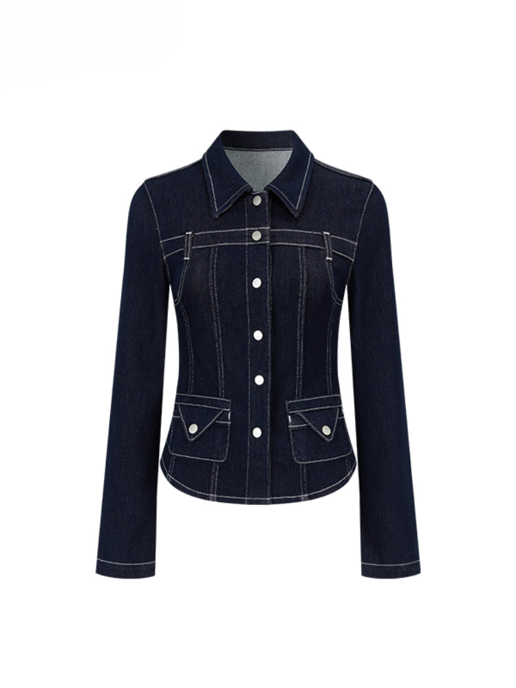 Original Color Denim Slim Fit Jacket
