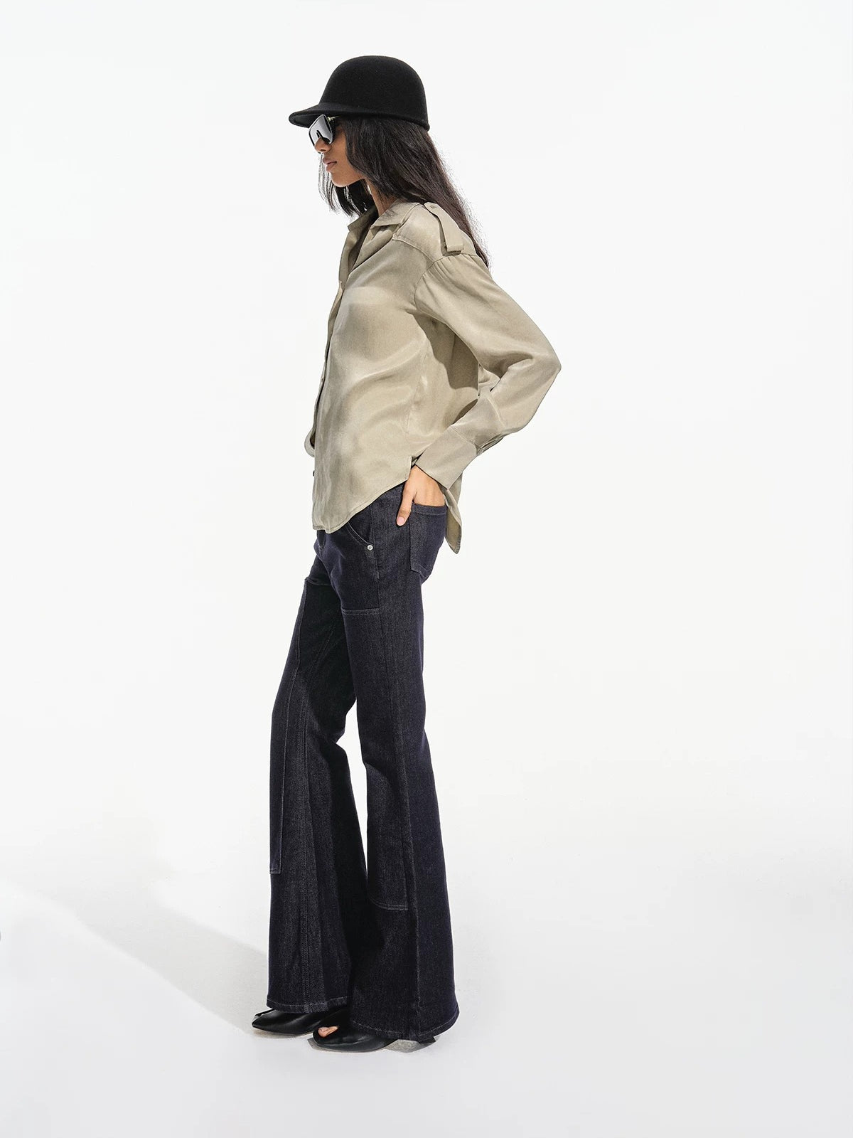 Raw Denim Flare Jeans