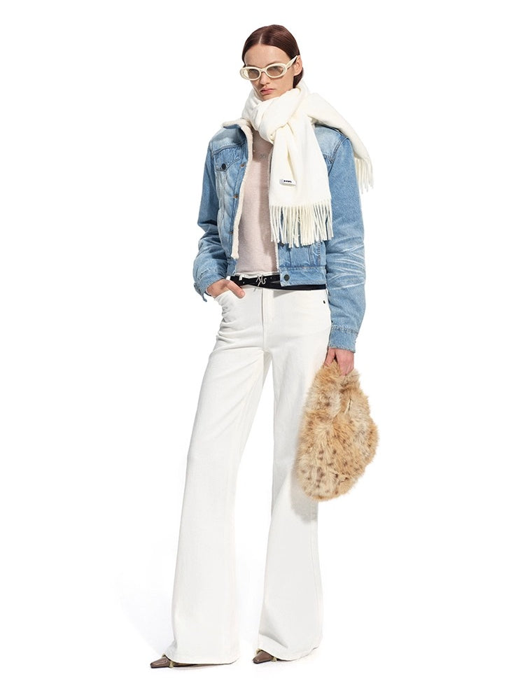 "Caraval Series" Washed Twill Denim Cotton-Padded Jacket
