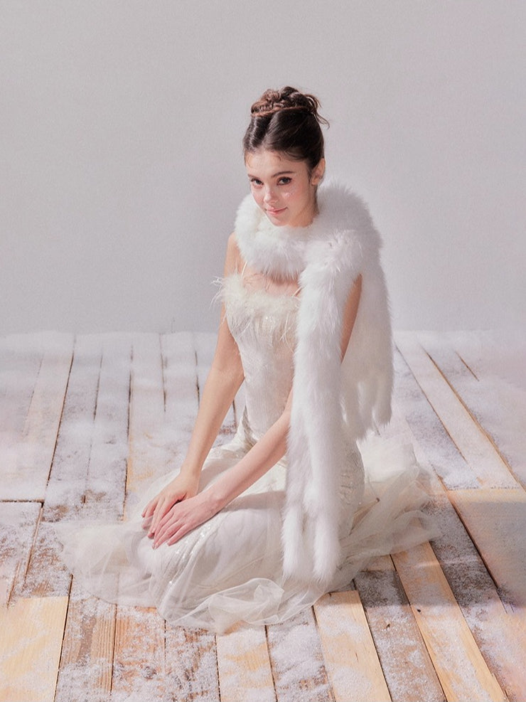 Sequin Mesh Fishtail Dress