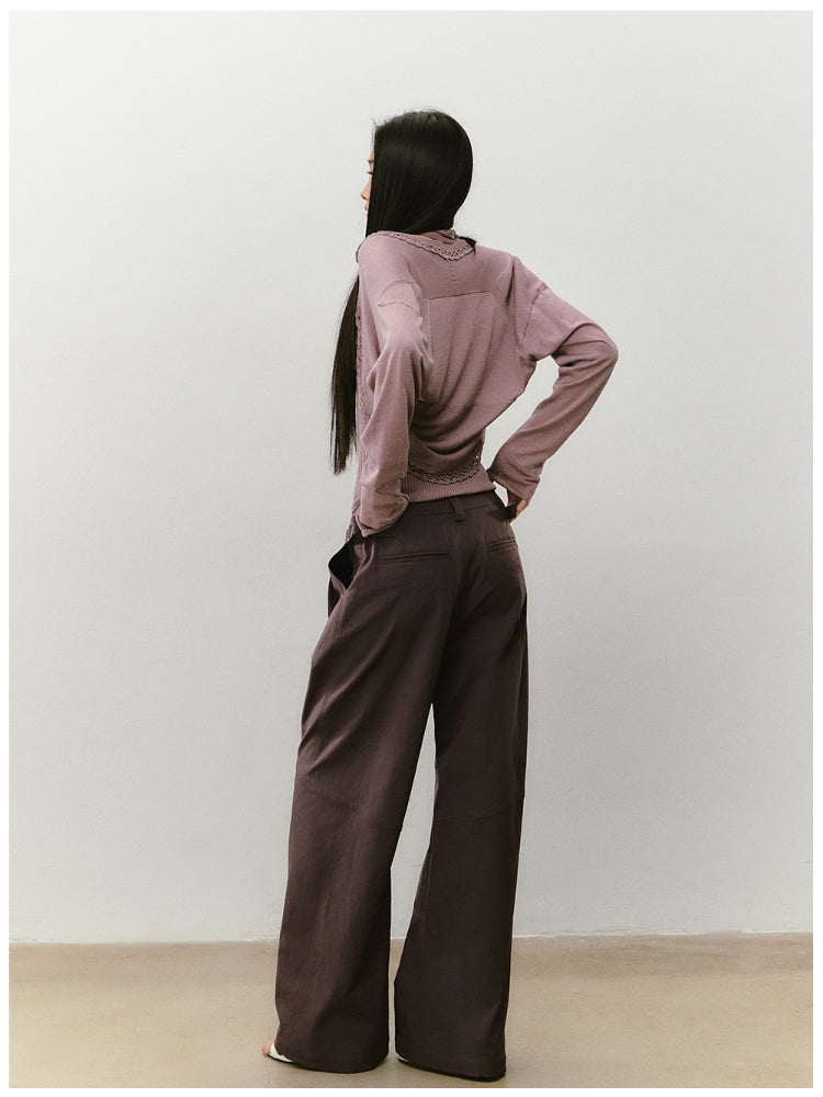 Heavy-duty Knitted Draped Neck Tank Top Set