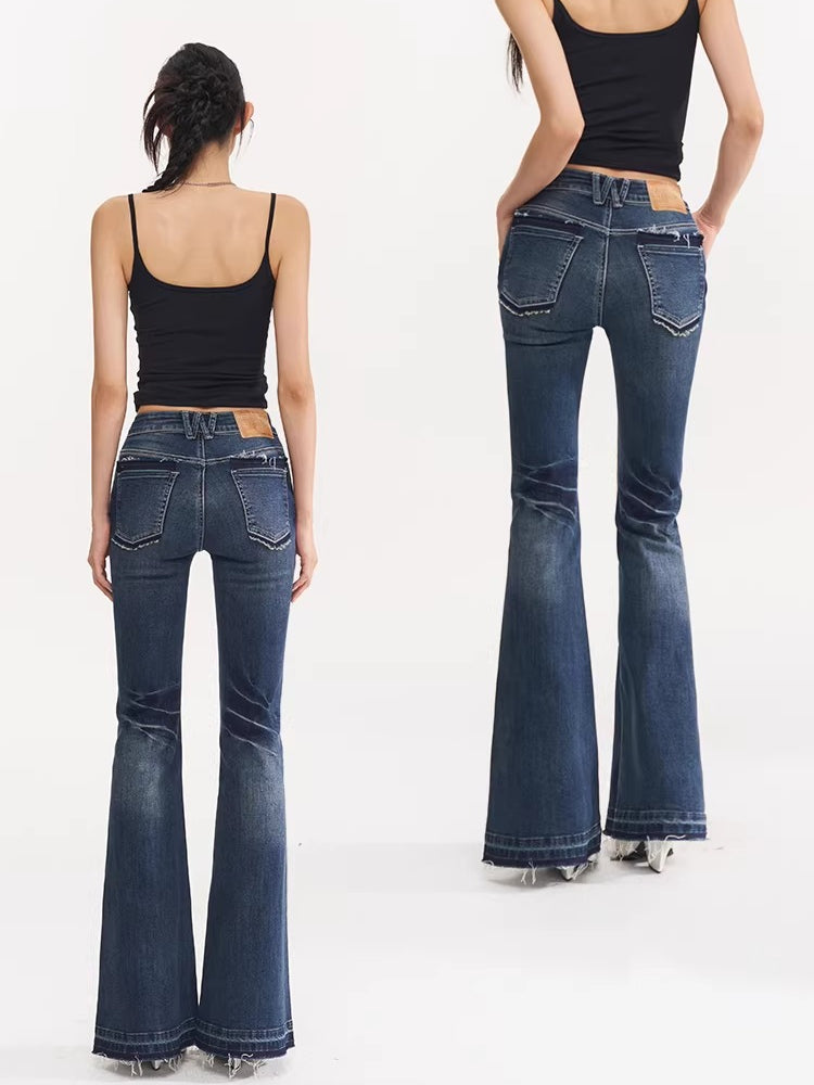 +5CM N1 Washed Skinny Bootcut Jeans