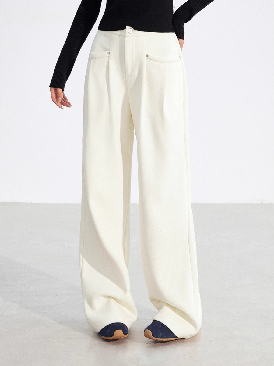 Chenille Fleece Wide-Leg Pants