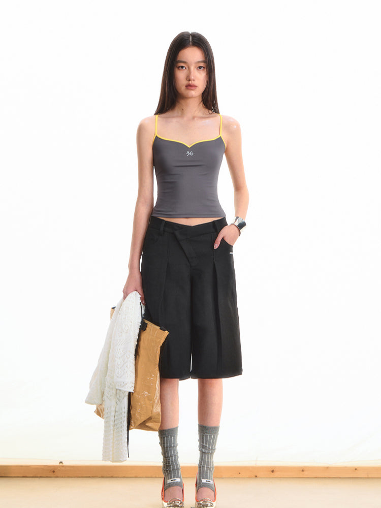 Black Low-Waist Bermuda Shorts