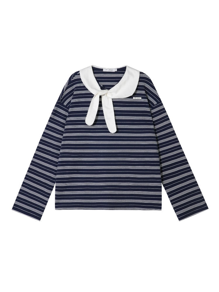 Bow Tie Stripe Long-Sleeve T-Shirt