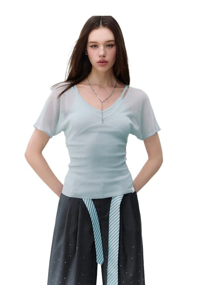 X-Line Layered V-Neck T-shirt