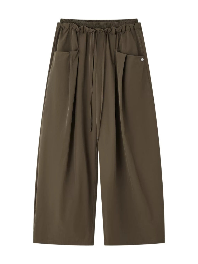 Dual Waistband Curved Casual Pants