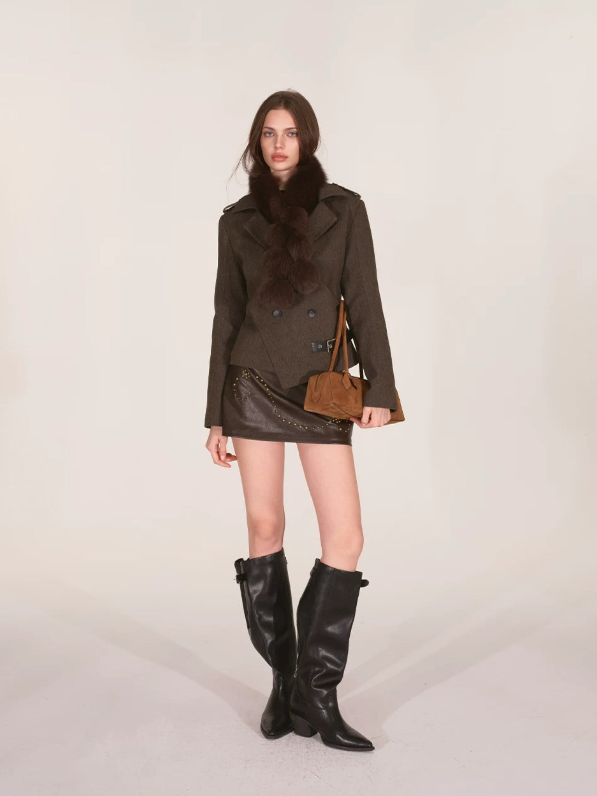 Asymmetric Buckle Tailored Blazer