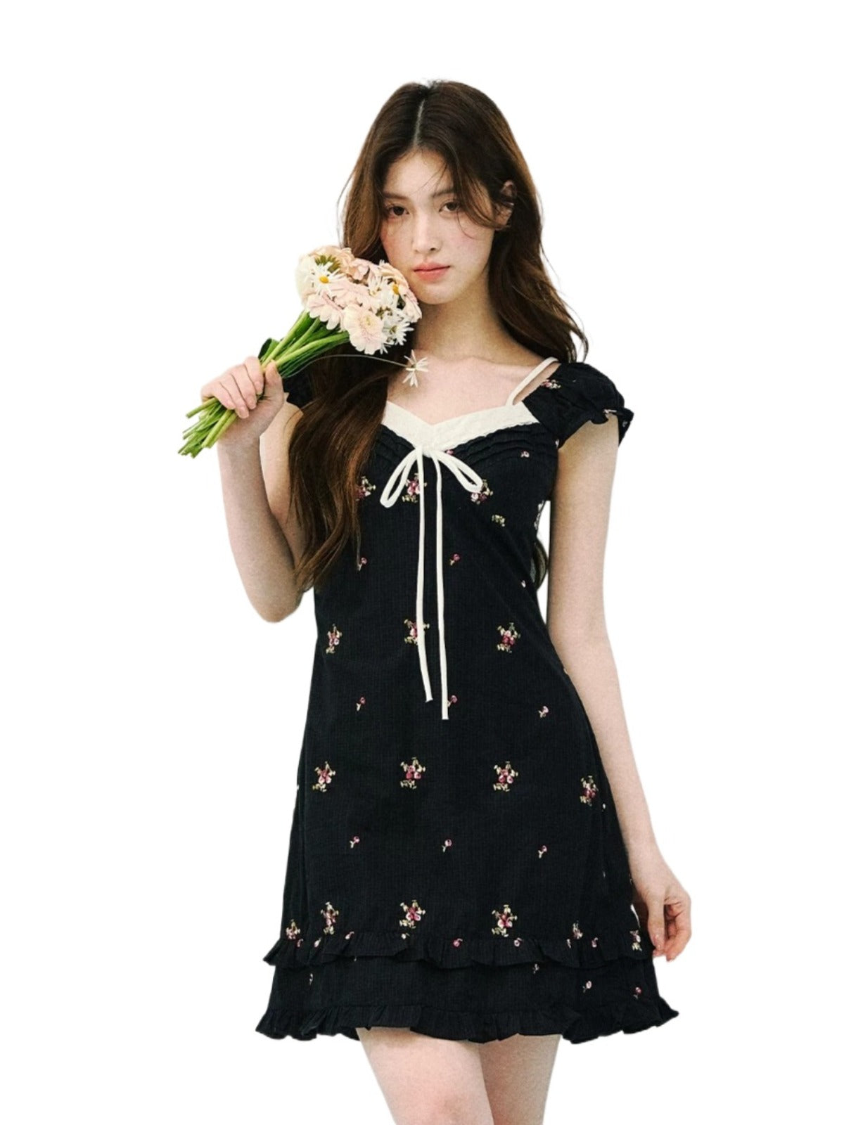 Floral Square Neck Dress