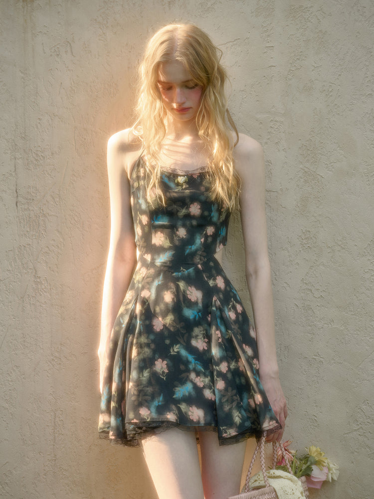 French Lace Bow Little Black Dress