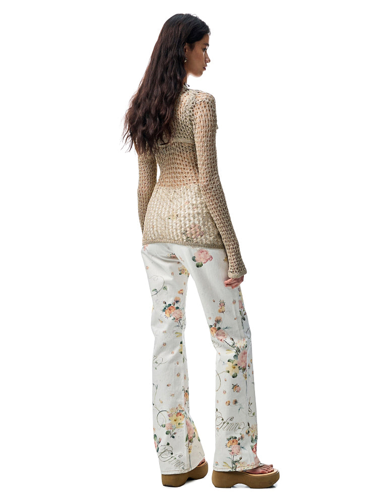 Handcrafted Starfish Knit Tie-Back Tank Top