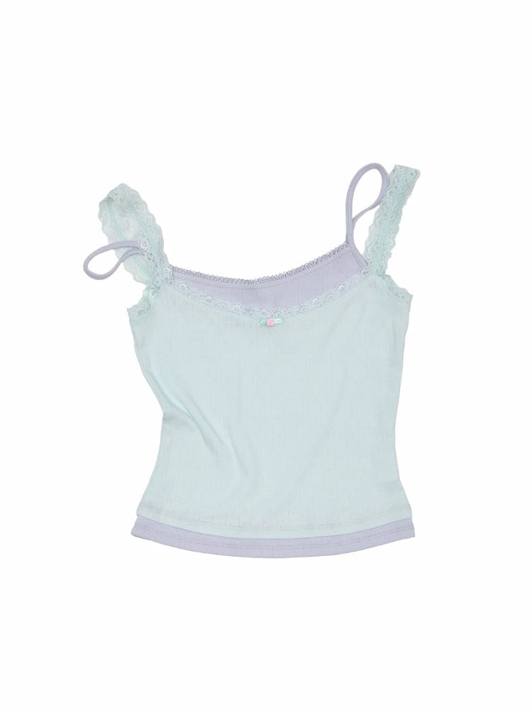 Asymmetric Lace Cami Top