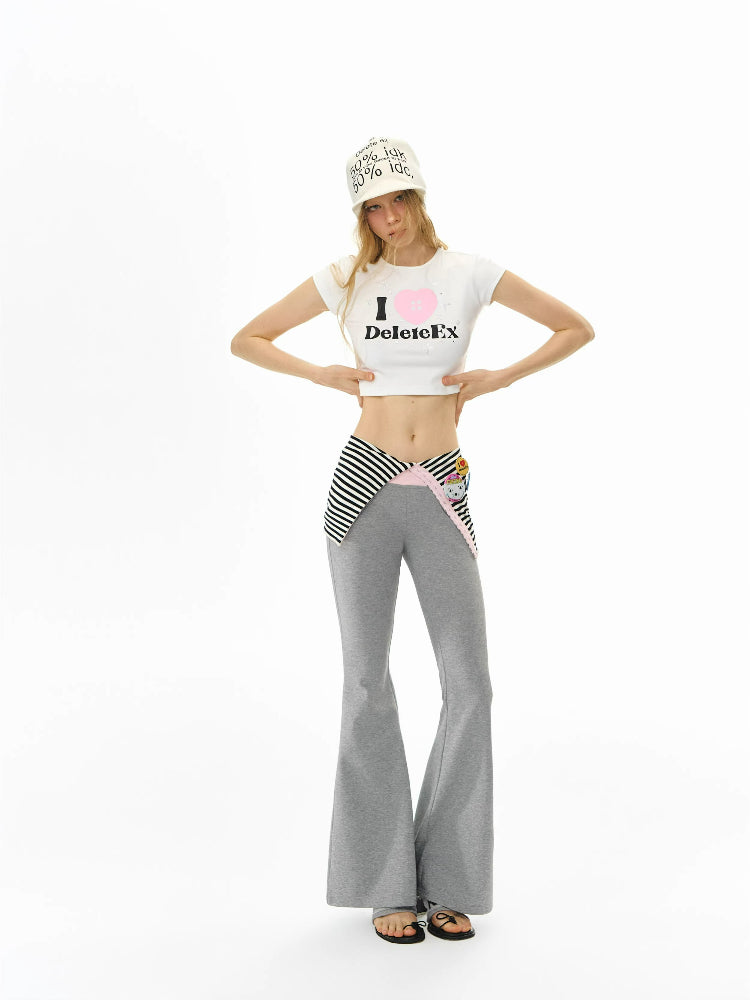 DeD-moji Foldover Flared Knit Yoga Pants