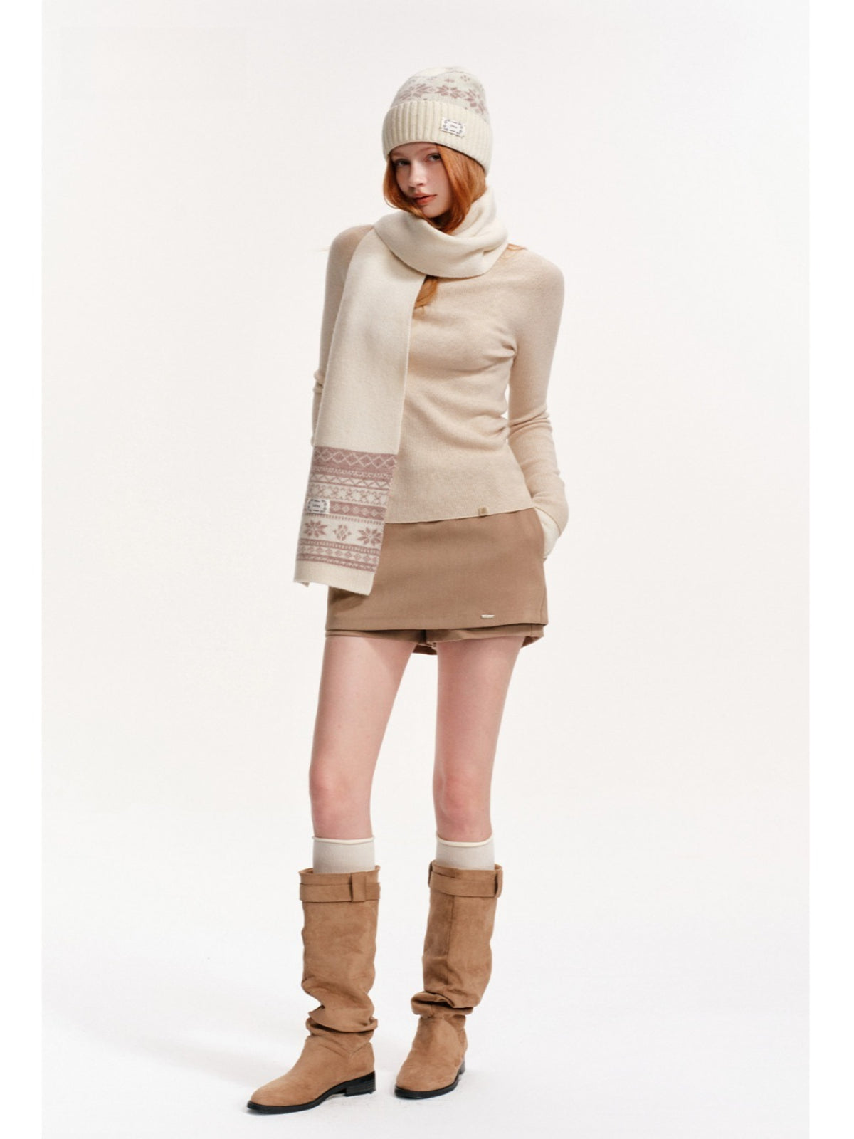 Seamless Wool Blend Mockneck Top