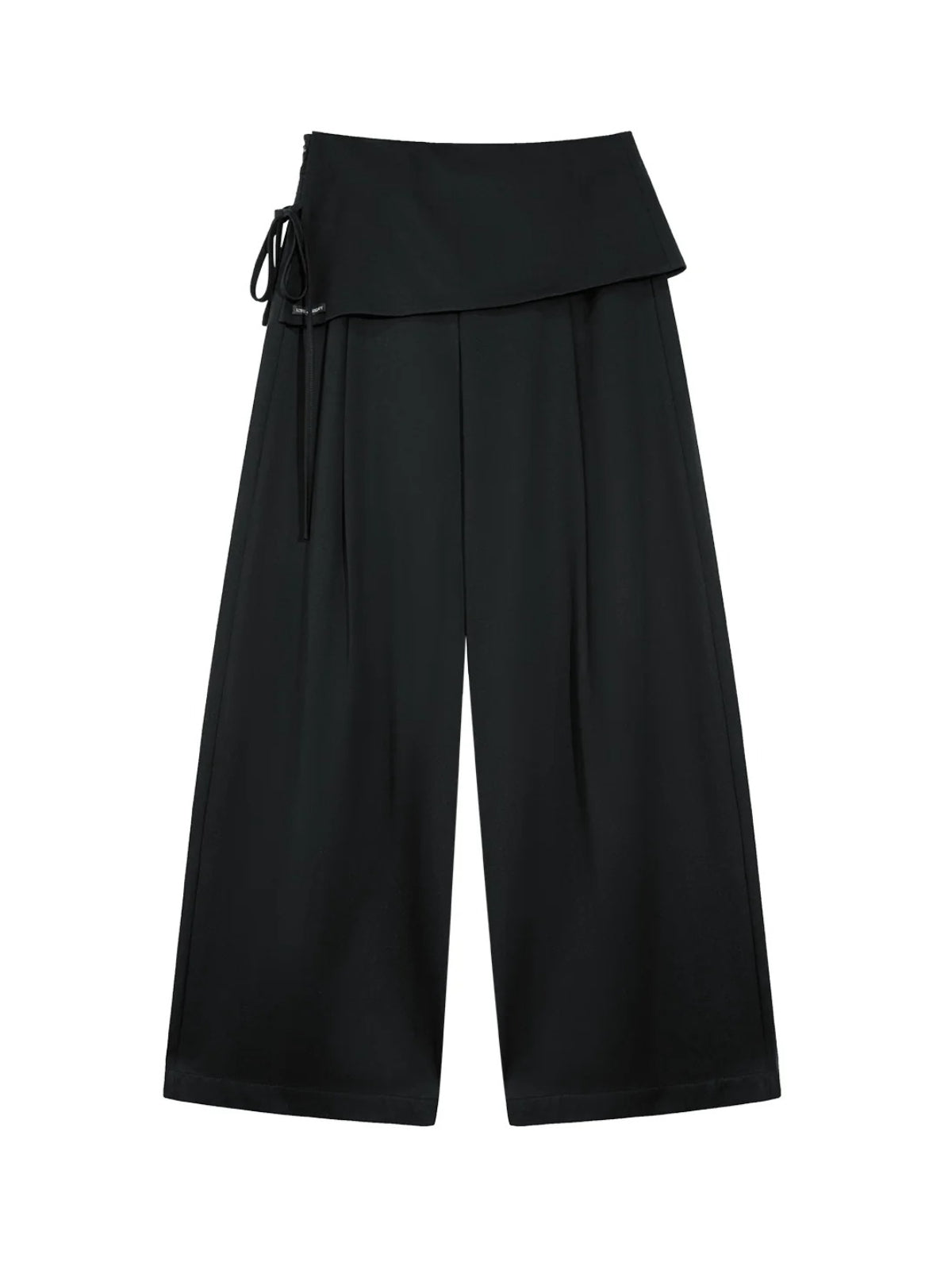 Layered Tie Waist Barrel Trousers