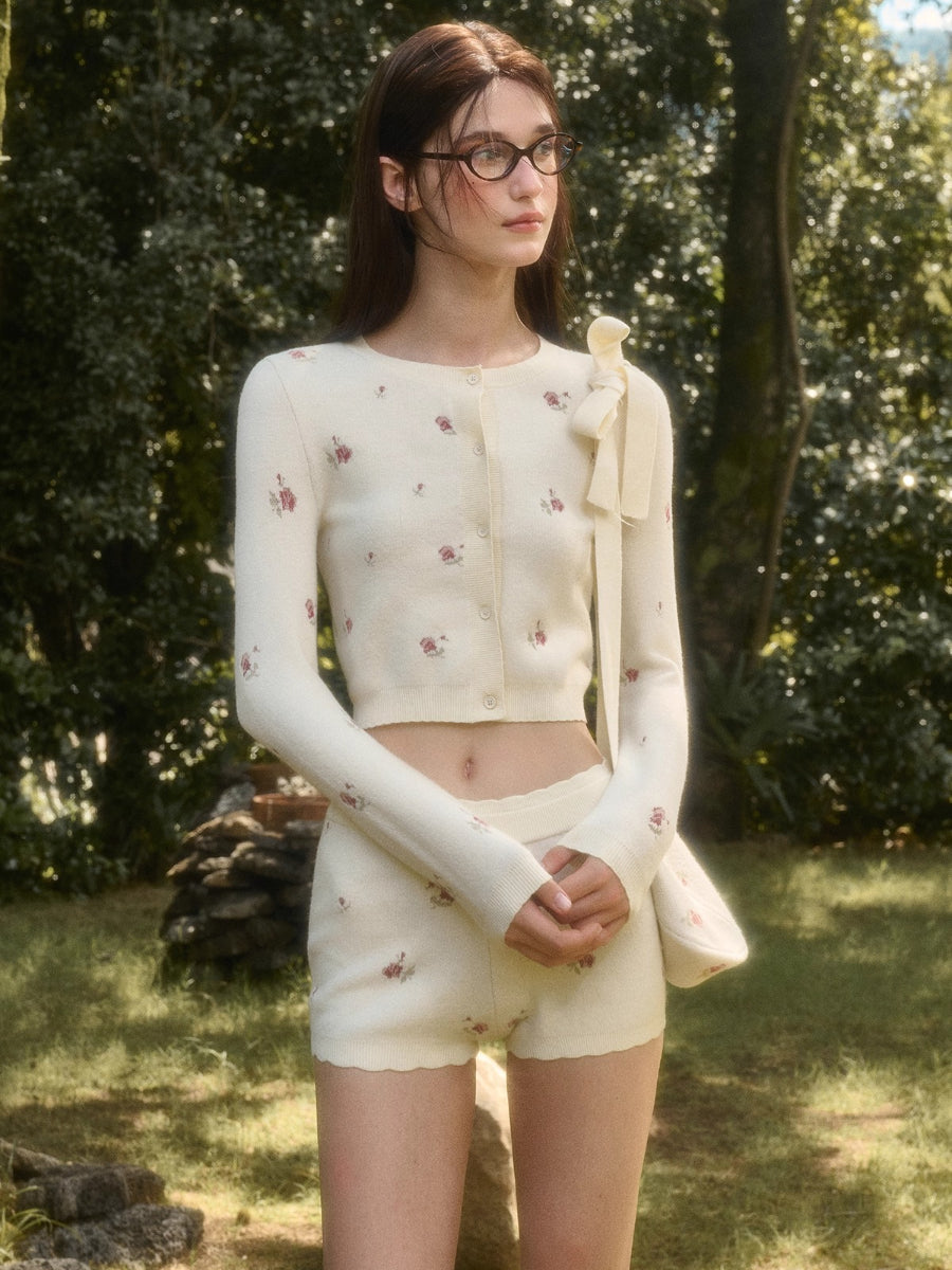 Cosagach Floral Knit Cardigan & Bottoms Set