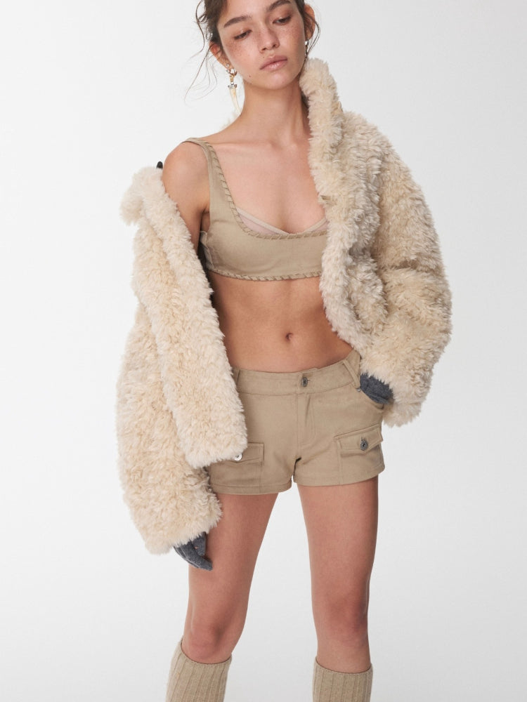 Suede Studded Cargo Shorts