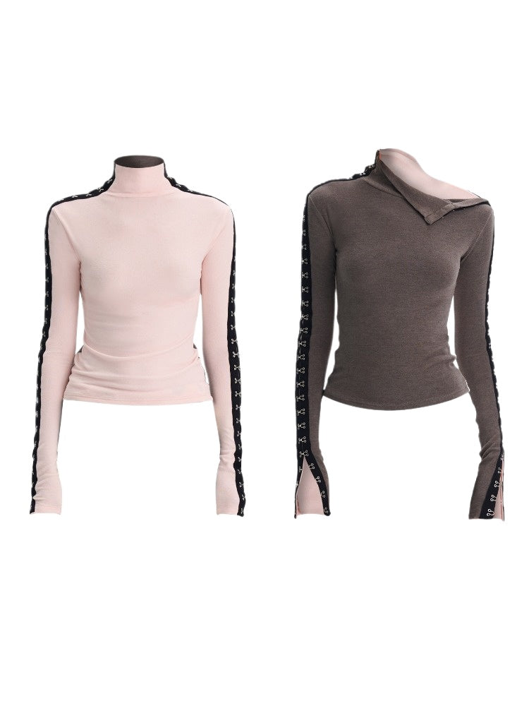 Reversible Brushed Mockneck Top