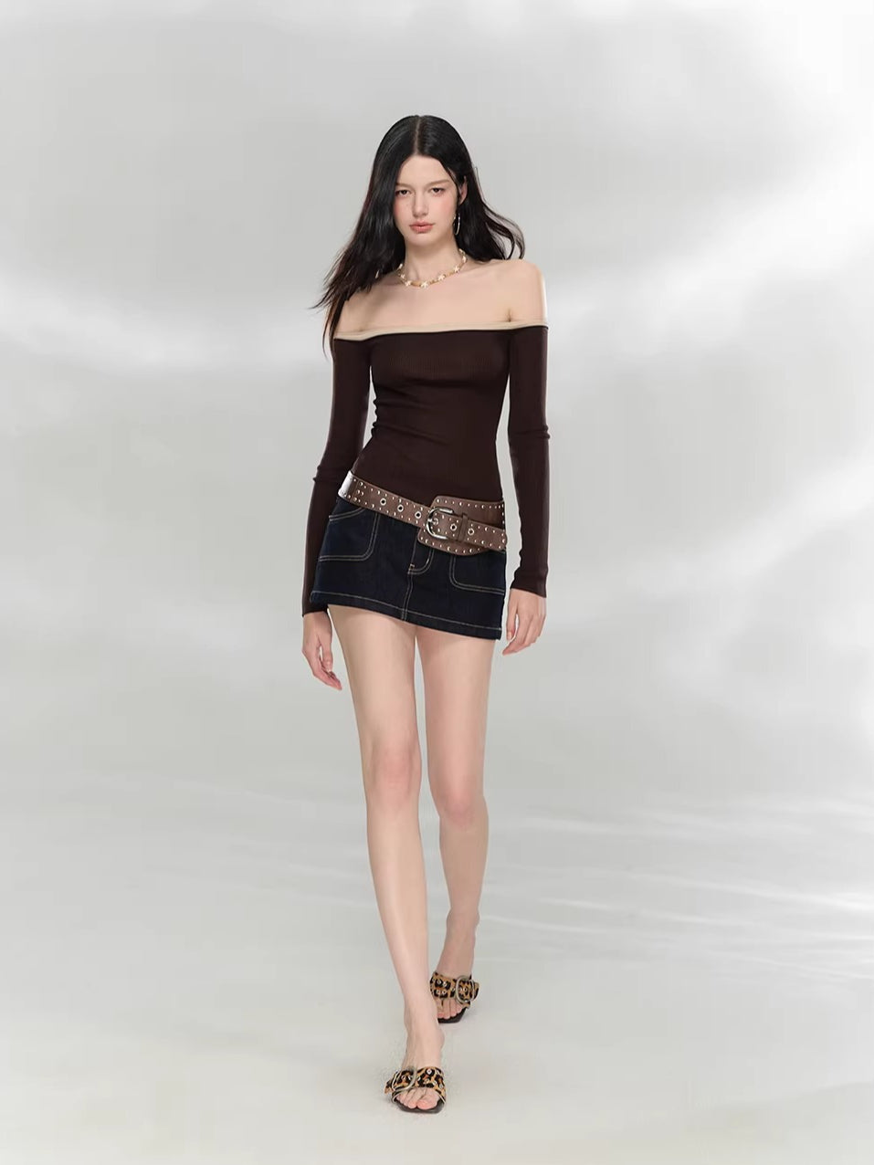 Off-Shoulder Knit Top