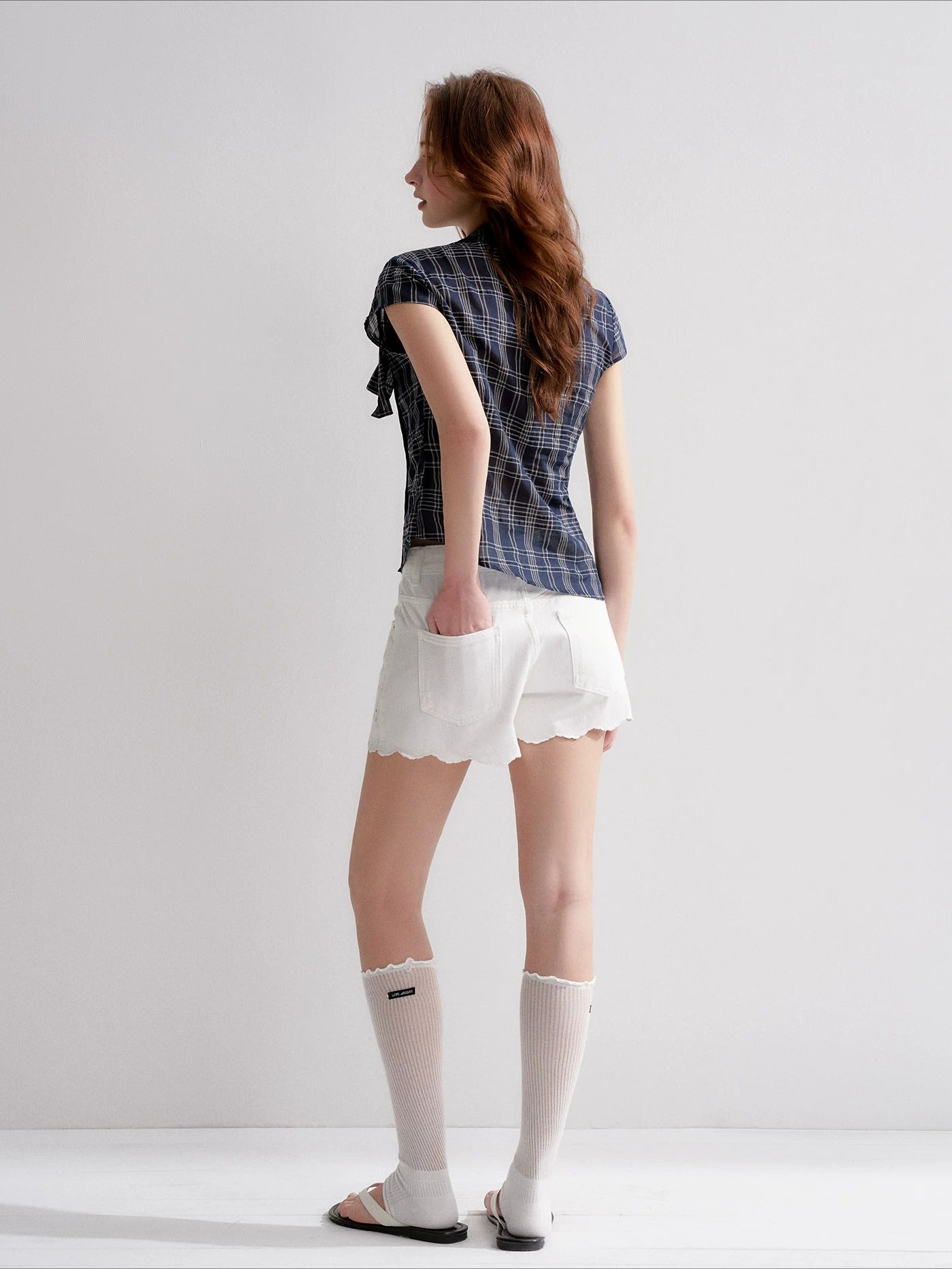 Embroidered Lace Denim Shorts