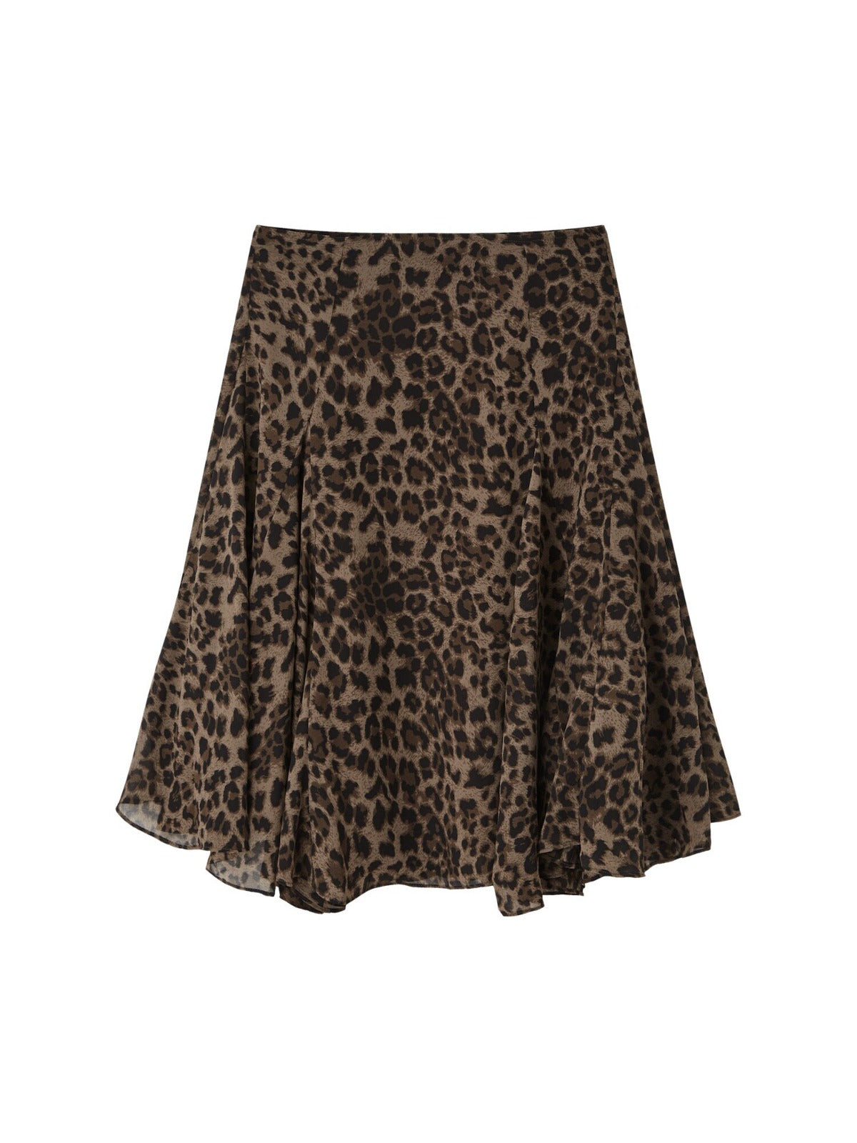 Leopard Print Flowy Midi Skirt