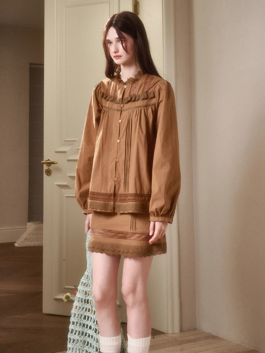 Cosagach Little World Cotton Shirt & Skirt Set