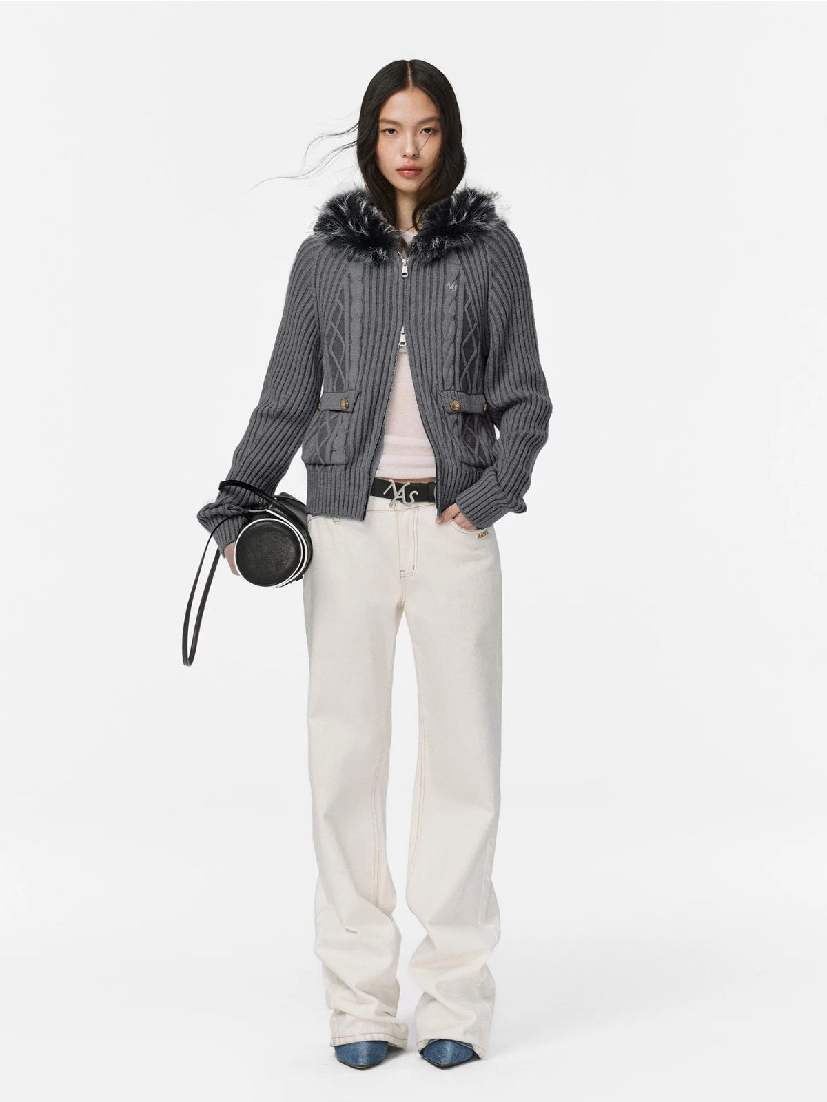 Solomon Cable Knit Hooded Cardigan