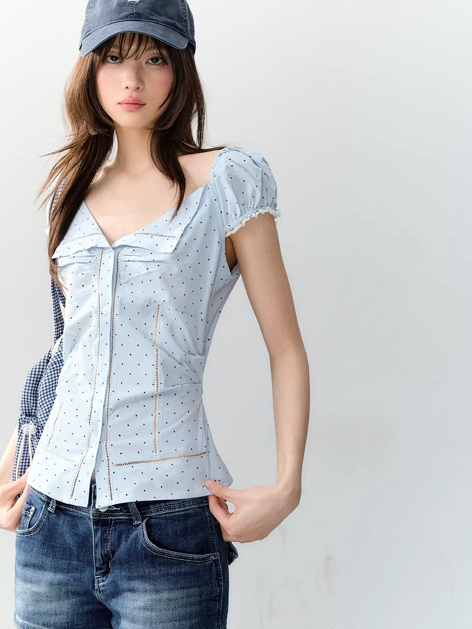 Polka Dot Tie Blouse