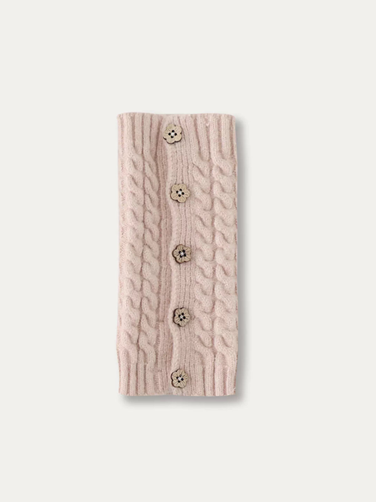 Wooden Flower Button Leg Warmers