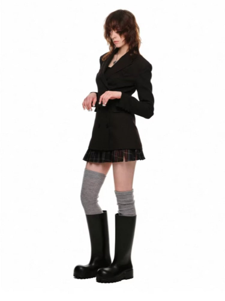 Black & Gray Blazer Dress
