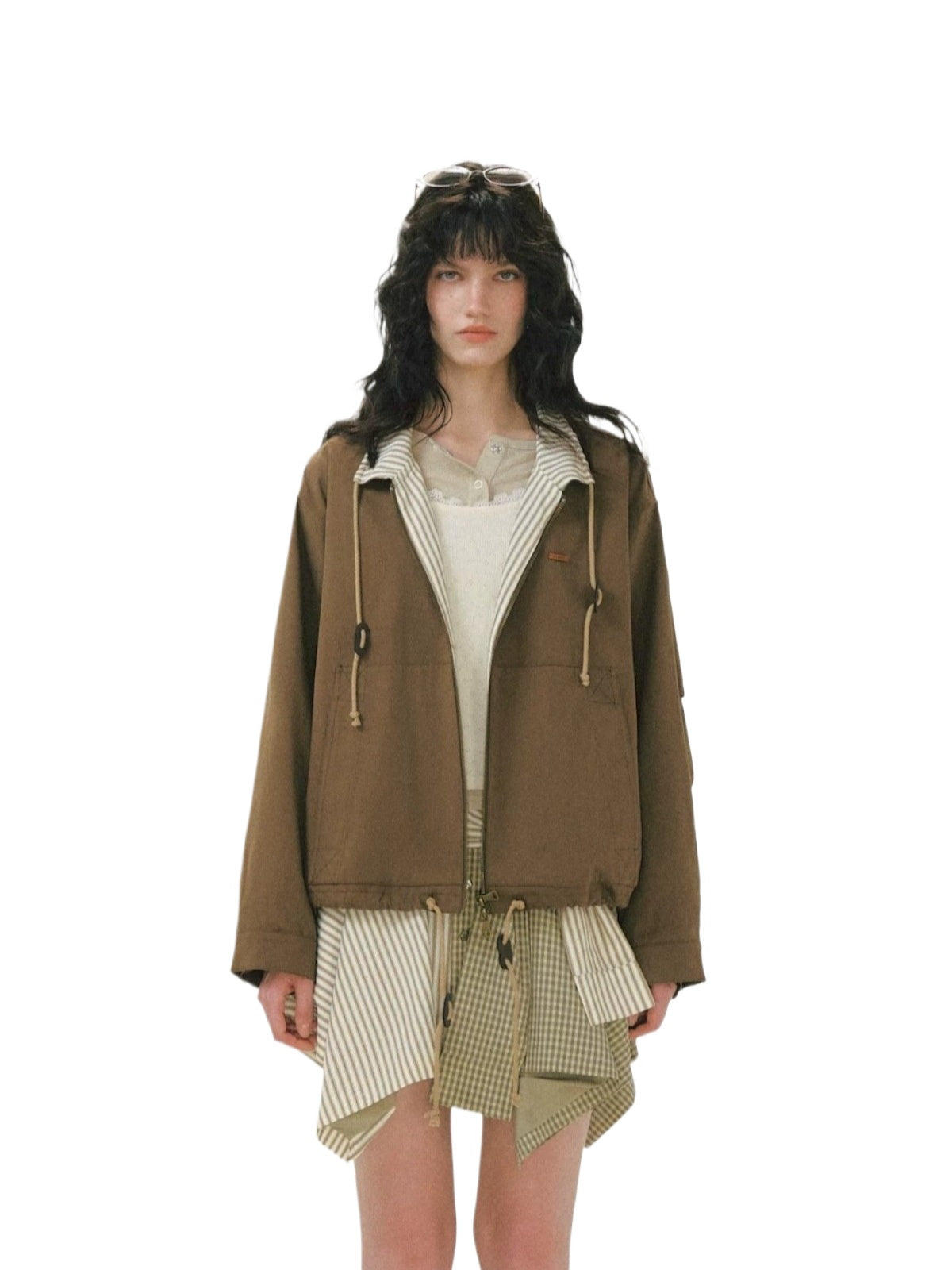 Striped Patchwork Utility Jacket