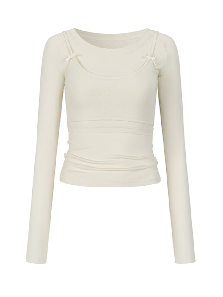 Butterfly Bow Vest & Base Layer T-Shirt Long-Sleeve Set