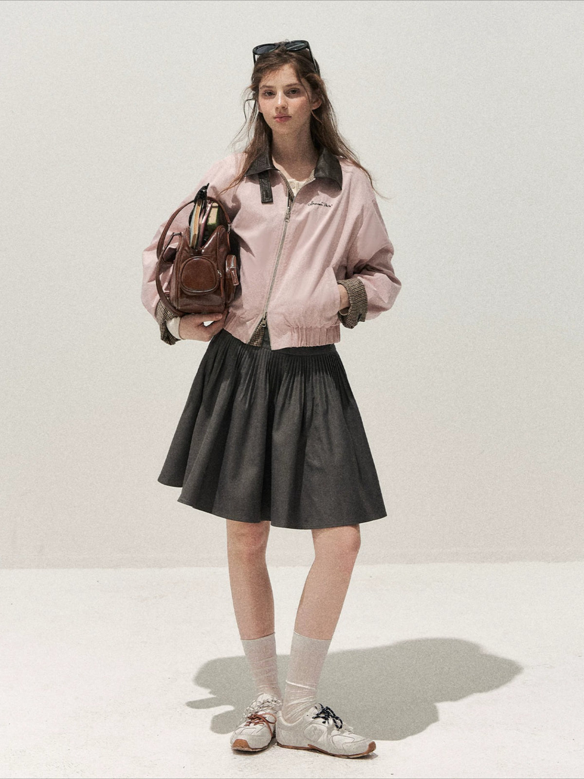 Pink Reversible Houndstooth Jacket