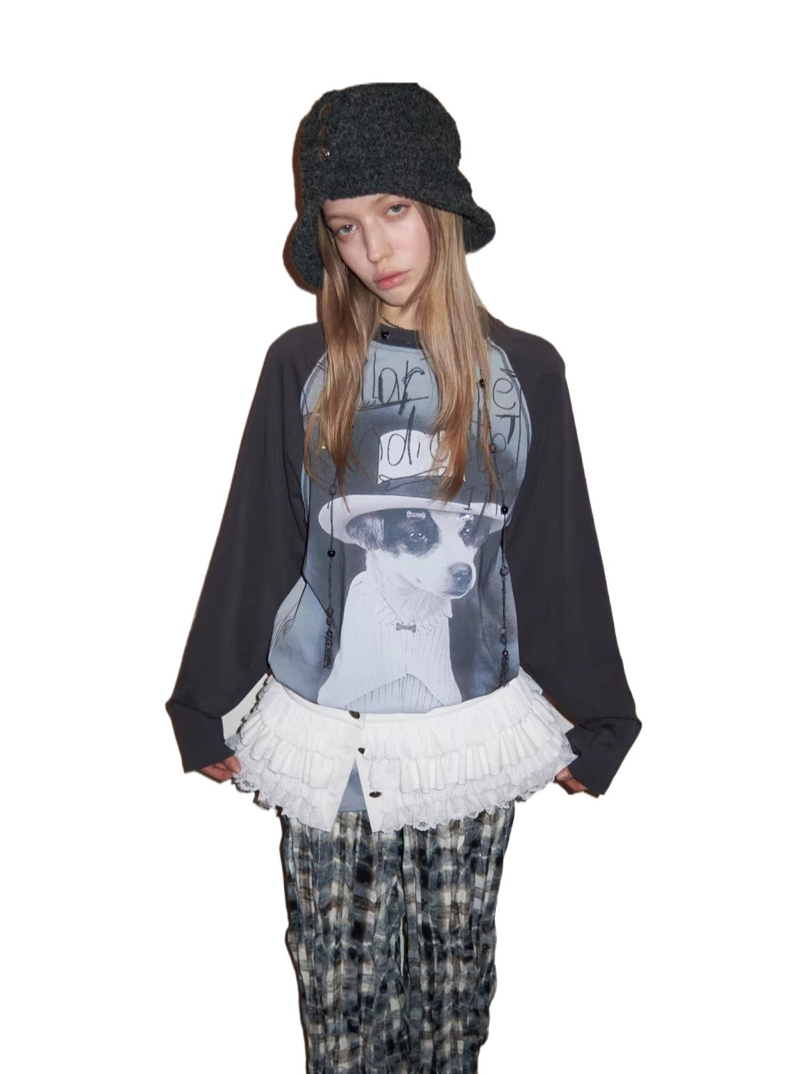 Bone Rhinestone Raglan Tee