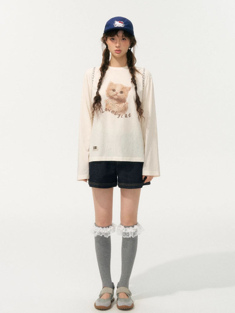 Slimming High-Waisted A-Line Denim Shorts