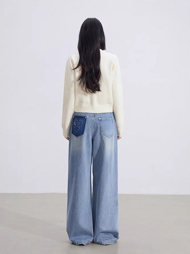 Beige & Blue Lurex Knit Sweater