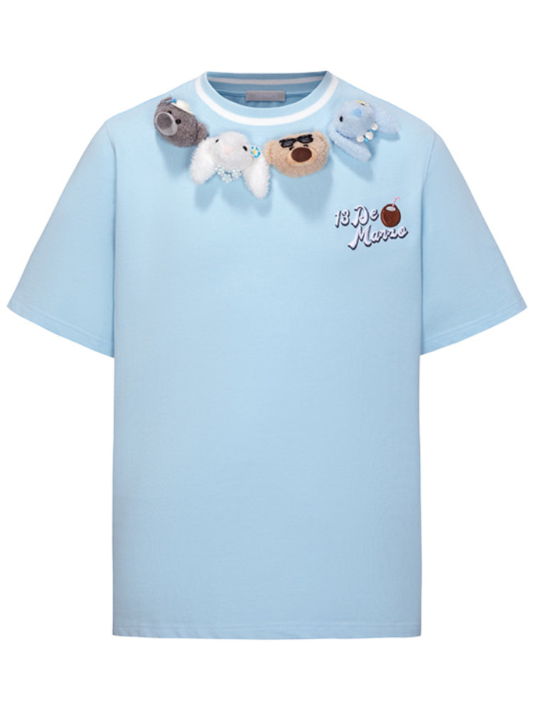 Multi-Doll Cotton Round-Neck T-Shirt