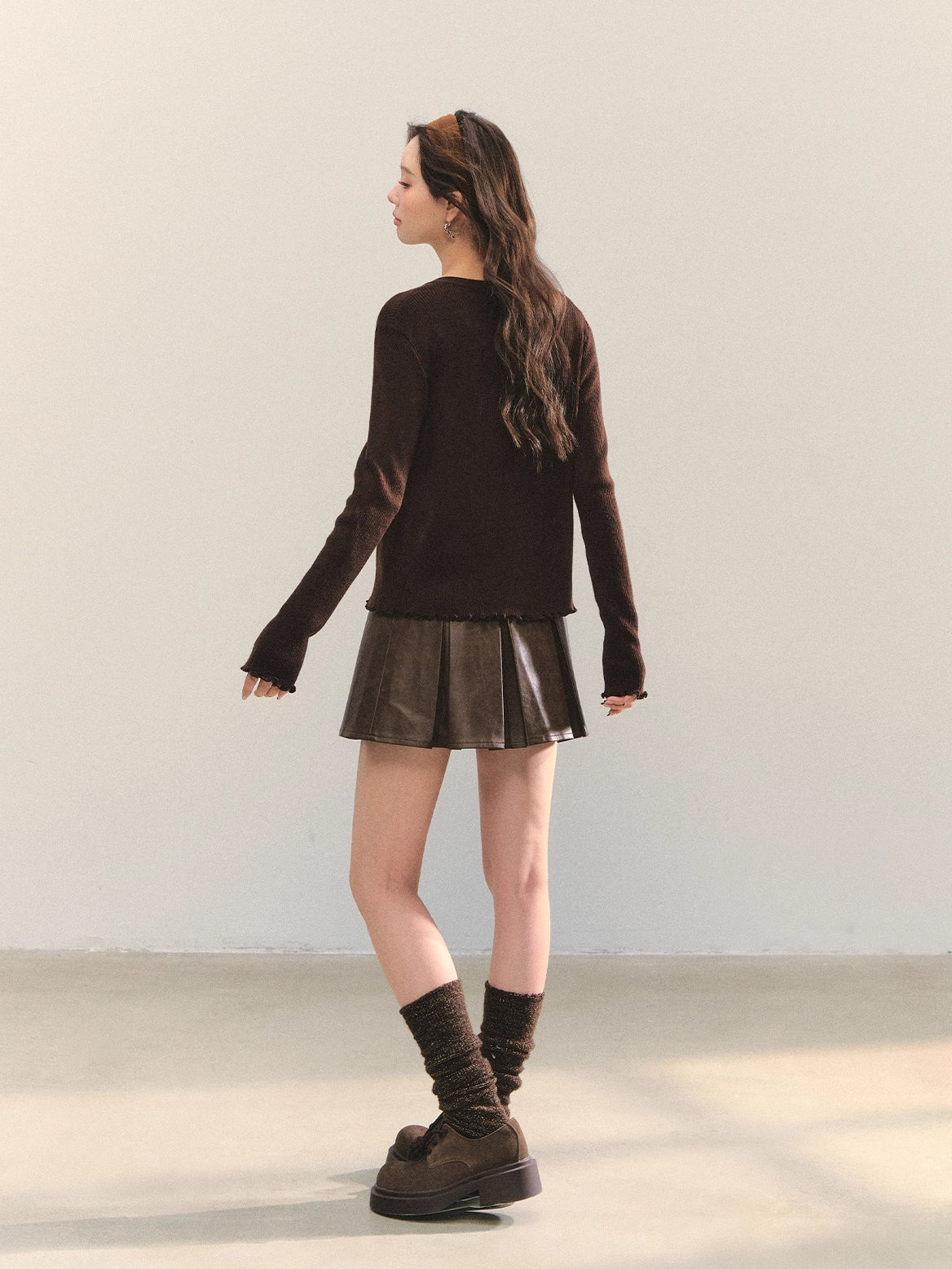 Lettuce-Edge Cardigan & Camisole Set