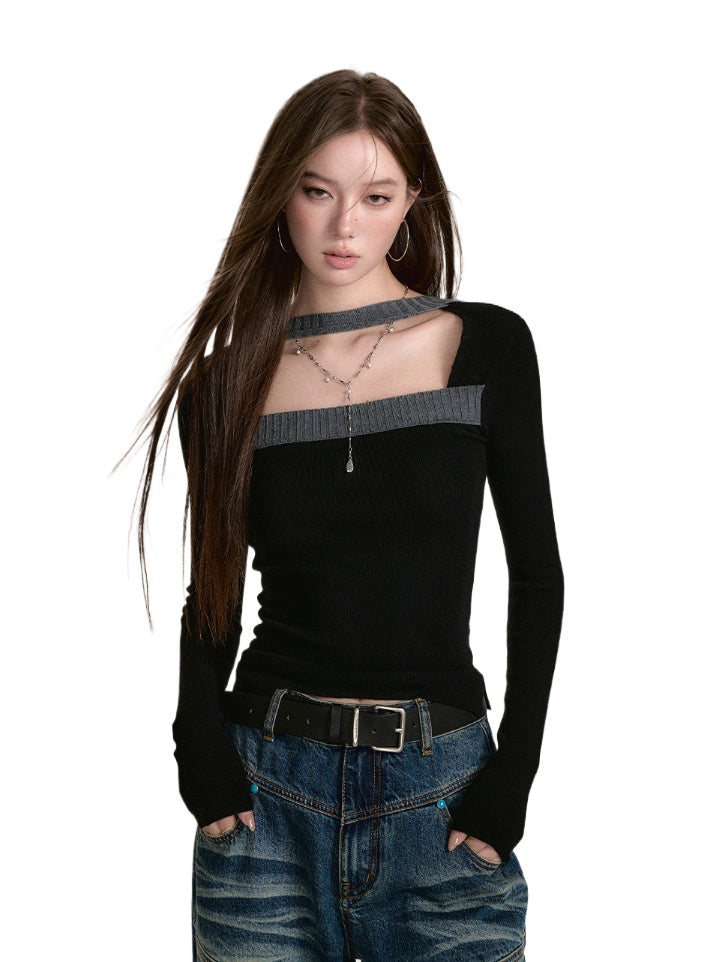 Slim Fit Knit Blouse